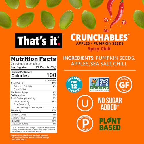 Apple + Spicy Chili Plant Based Protein Crunchy Snack Mix, 4 Packs x 2.5 oz V764