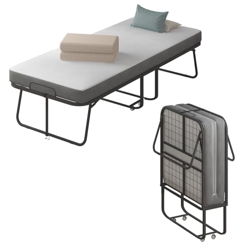 Twin Size Folding Bed with 4" Foam Mattress F7664