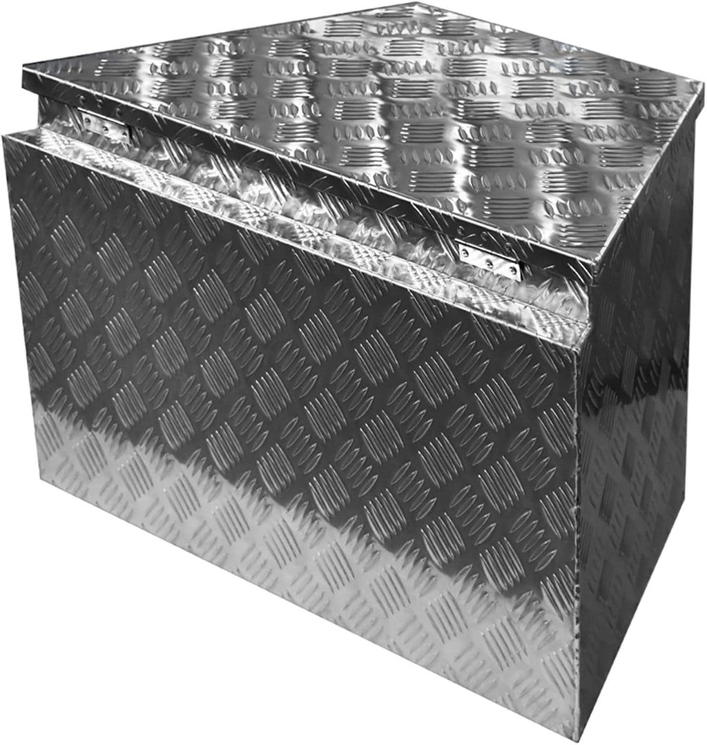 Aluminum Trailer Tongue Tool Box Diamond Tread Silver 29 x 15 x 18in X98199