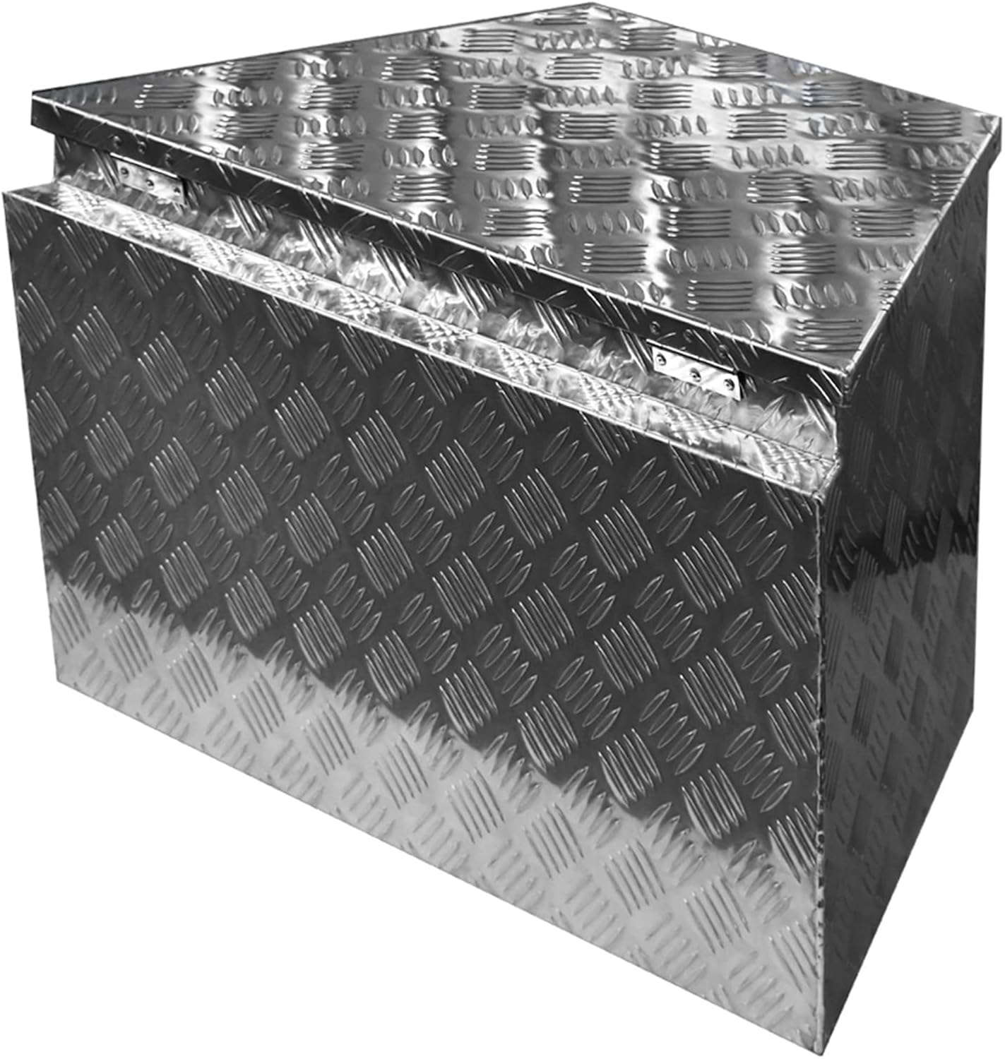 Aluminum Trailer Tongue Tool Box Diamond Tread Silver 29 x 15 x 18in X98199