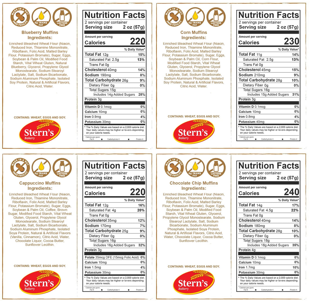 4 Individually Wrapped Muffins, 4 oz Per Muffin D467