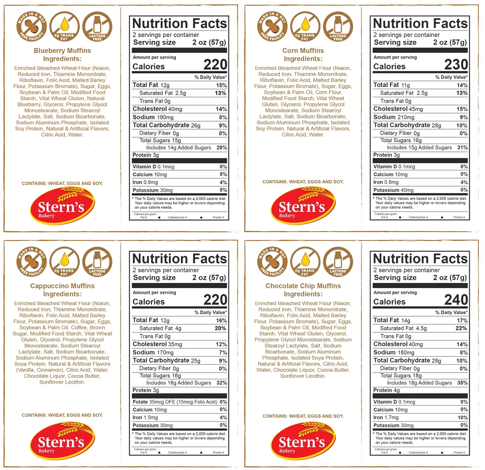 4 Individually Wrapped Muffins, 4 oz Per Muffin D467