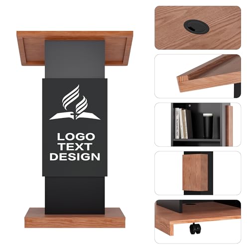 Portable Rolling Wooden Podium Stand D850