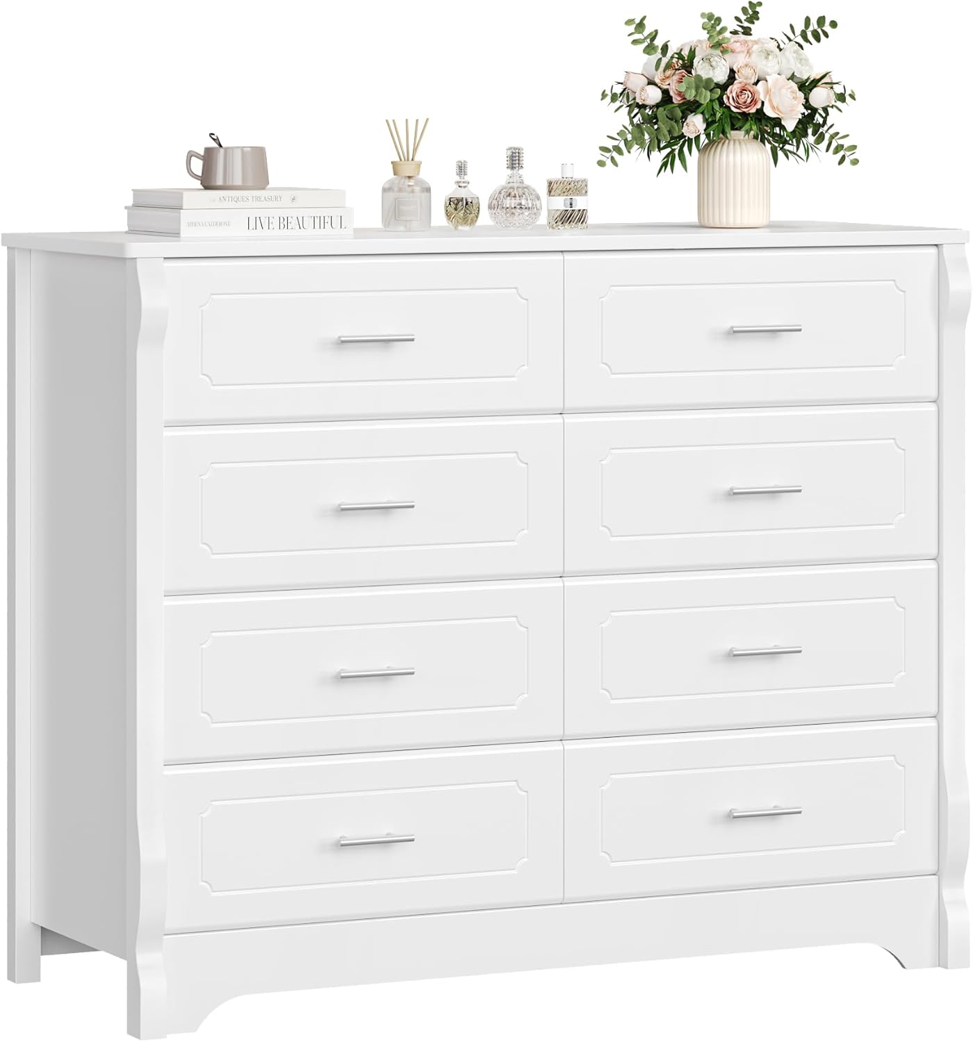 White 8 Drawer Wood Dresser H63917