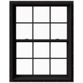 Black Painted Clad Wood Double Hung Window with Screen M250