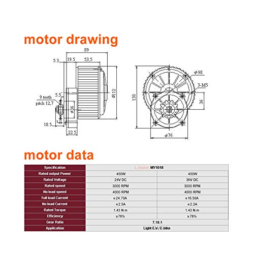 450W Electric Bike Conversion Kit T232