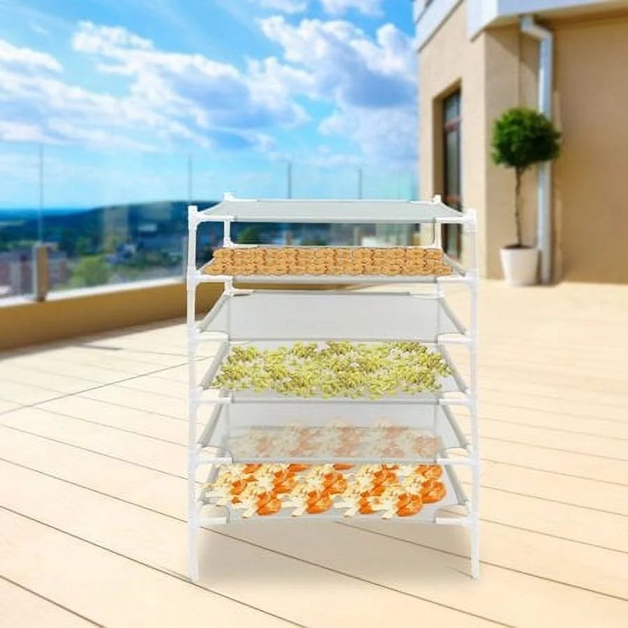 6-Layer Stackable Mesh Clothes Drying Rack Q978