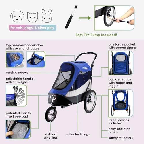 Red Pet Jogger Stroller Bike Trailer L134250