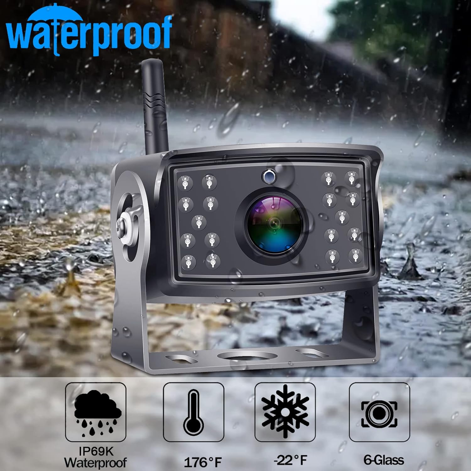 HD 1080P 7 Inch Monitor Wireless Backup Camera System K419477