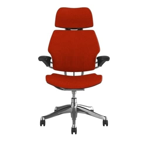 Polished Aluminum Ergonomic Office Chair with Headrest and Wheels Y392635