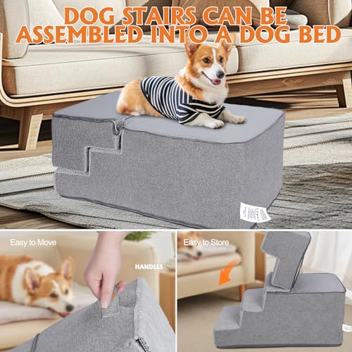 4-Step 18.1" H Folding Pet Stairs with Removable Washable Cover M32830