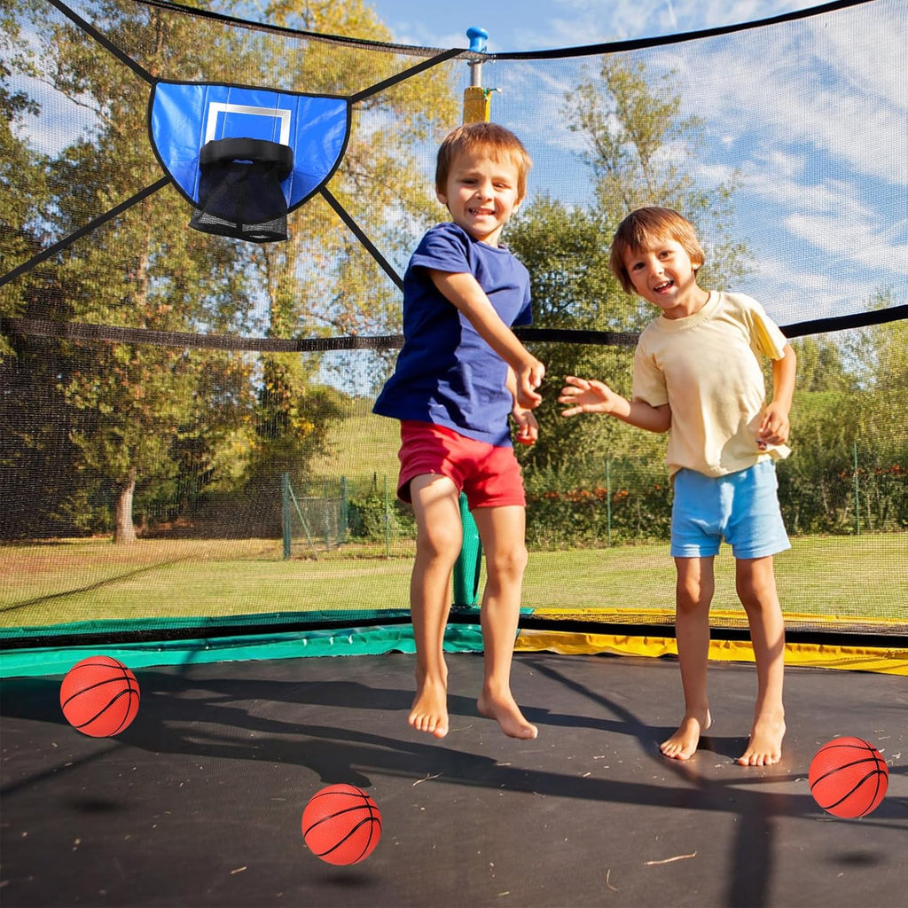 Waterproof Trampoline Basketball Hoop Set with Mini 3 Basketballs and Pump G4093