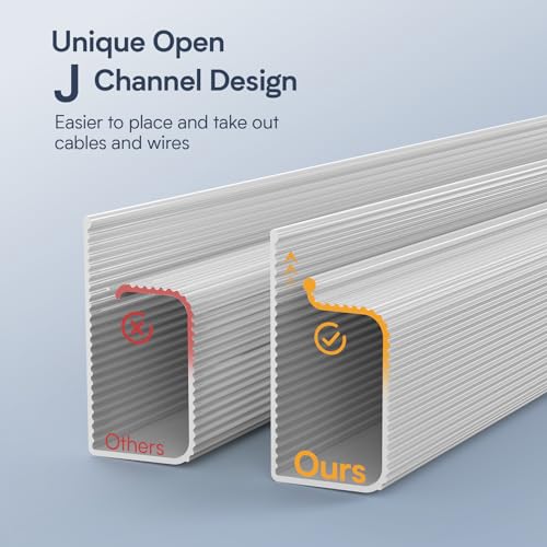 4 Pack Cable Management Under Desk J-Channel Cord Organizer 4X15.7in M999804