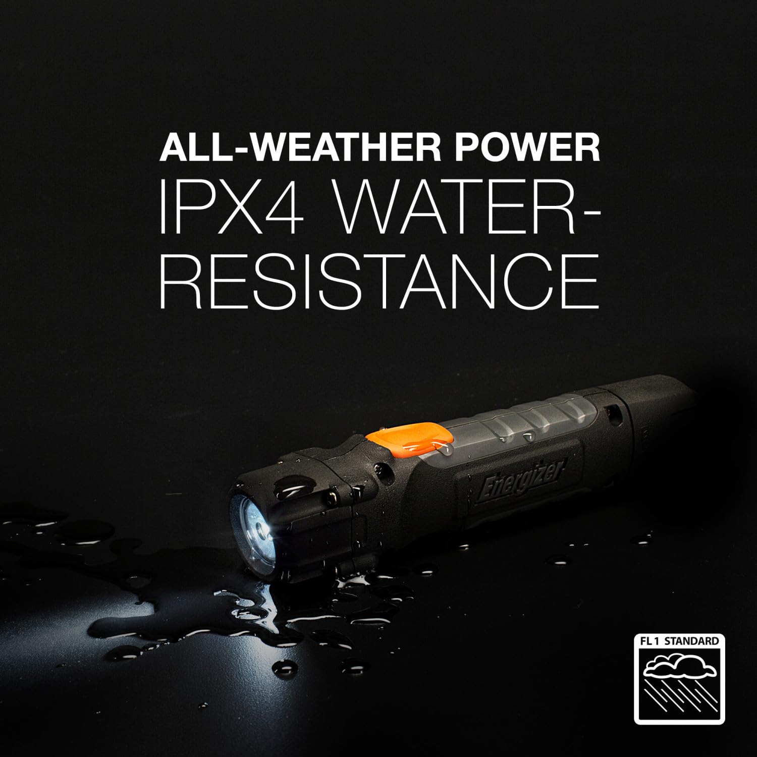 Black/Gray LED Flashlight, IPX4 Water Resistant R681