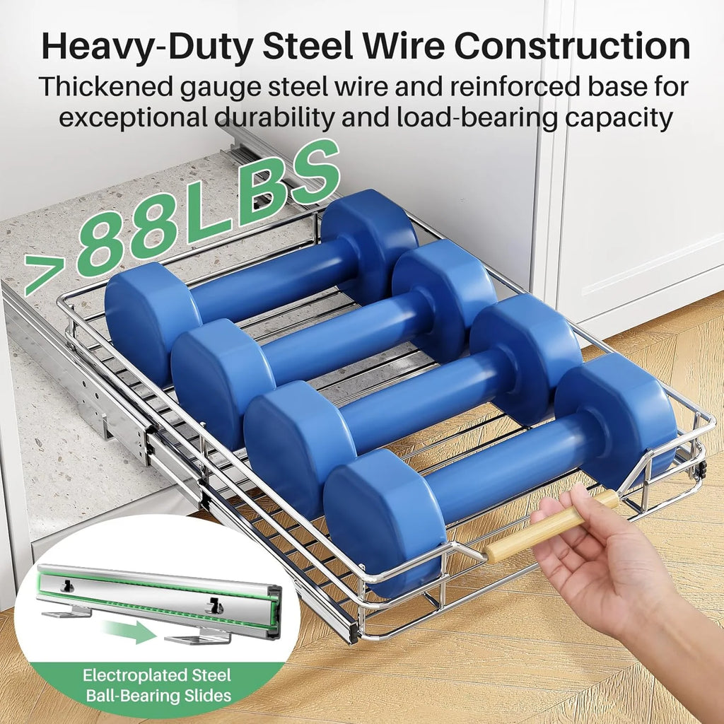 Heavy Duty Slide out Drawers for Kitchen Cabinet Organizer (15W X 21D) Z9120