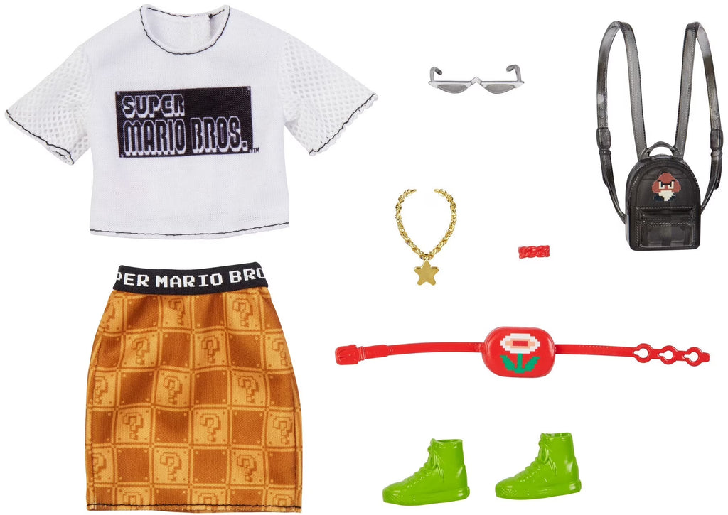 Super Mario Fashion Pack with T-Shirt, Skirt & 6 Accessories X90100