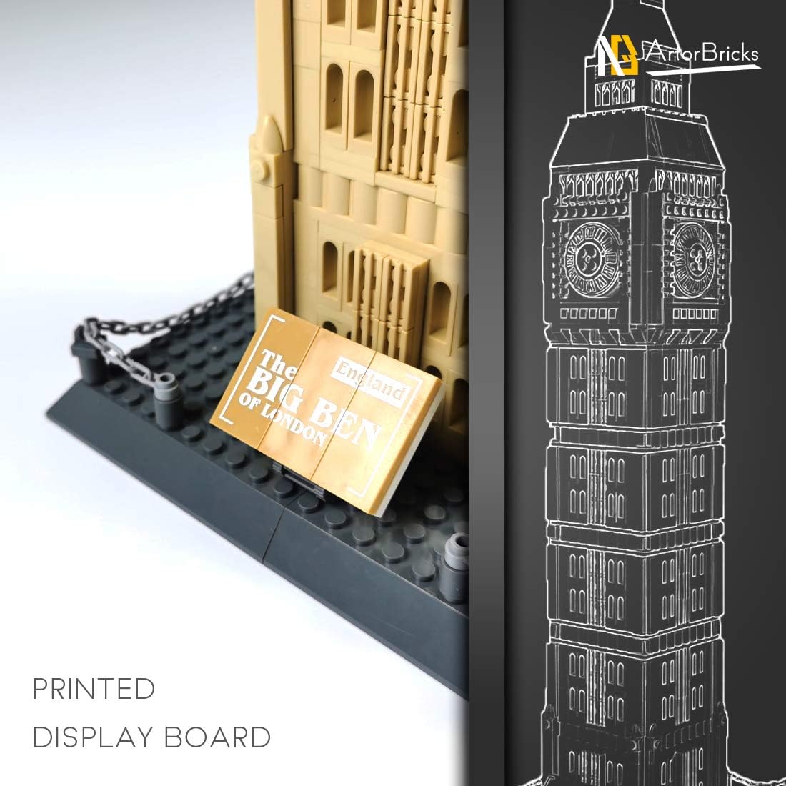Architectural Big Ben Building Set (1666 pieces) M522