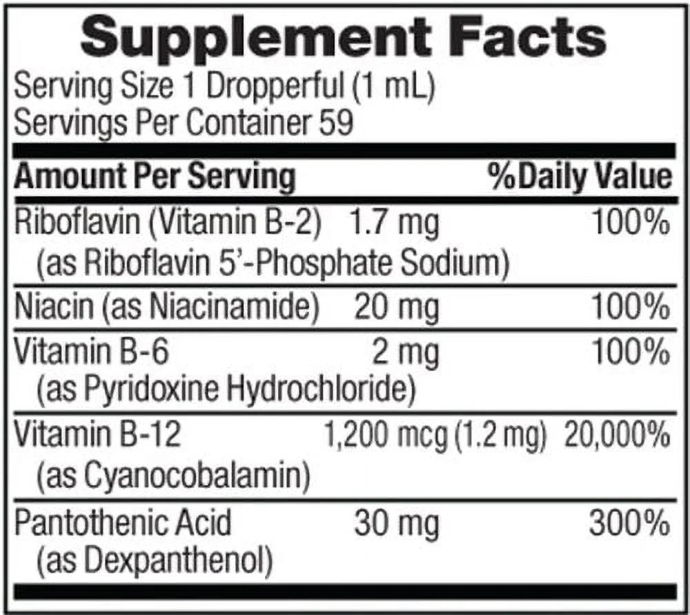 Vitamin B Complex with B-12 Sublingual Liquid, 2 Ounce (Pack of 4) M416038