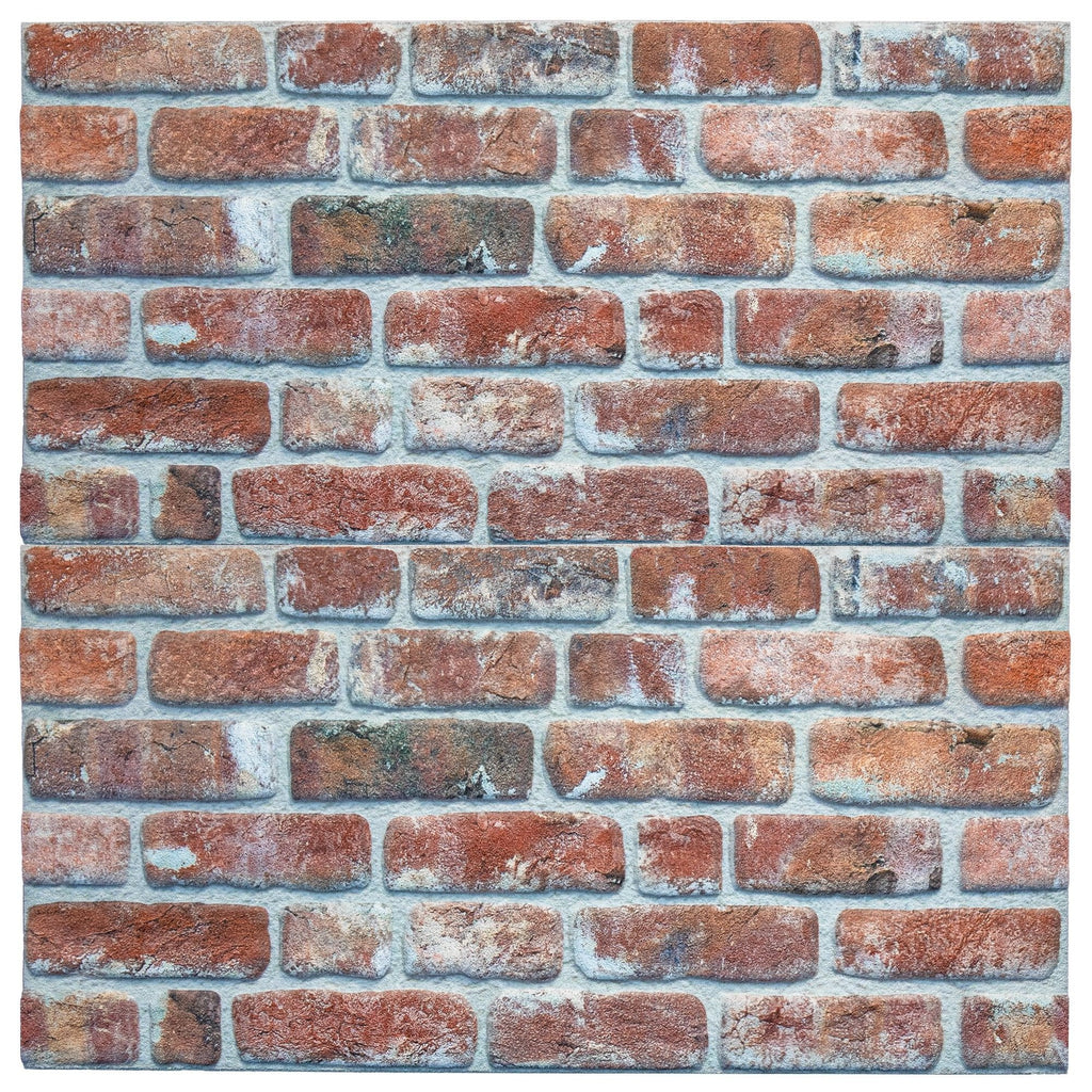3D Wall Panels Brick Effect, Set of 10, Covers 53 sq ft R155