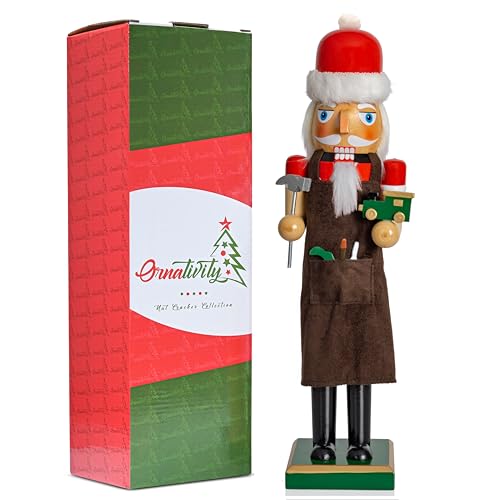 Red and Green Wooden Nutcracker Doll 15" M5700