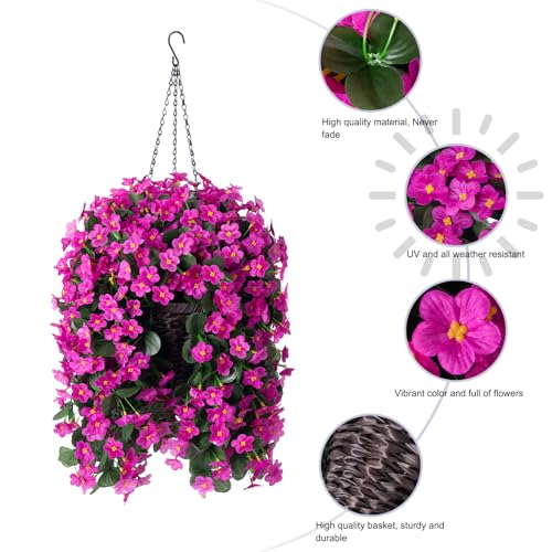 Faux Silk Hanging Flowers Plants Baskets S744