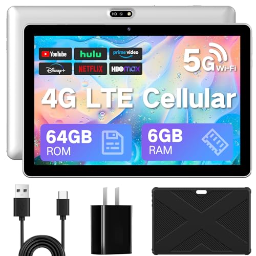 10.1 Inch 4G LTE Tablet with SIM Card Slot, 64GB ROM V79688