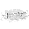 11-Piece 6 Ft Folding Dining Table with Chairs Set, White J149784