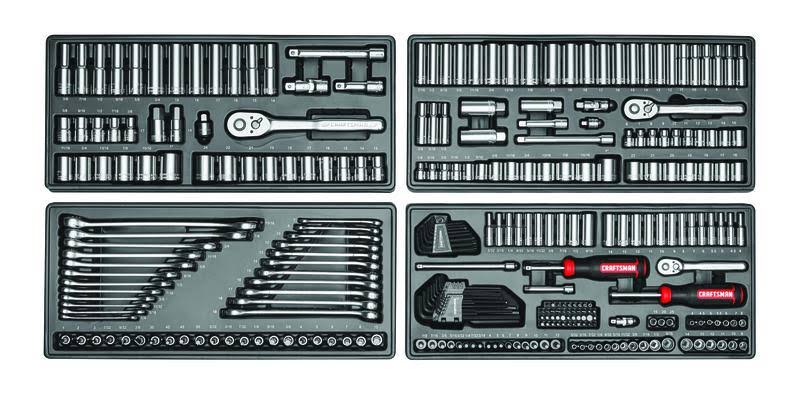 1/4, 3/8 and 1/2 in. Drive Metric and SAE 6 and 12 Point Mechanic's Tool Set 308 pc. E279