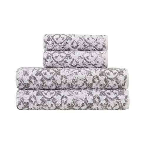 Bath Towel 4 Piece Set 100% Cotton Frosty Green G91050