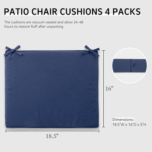 Outdoor Chair Cushions Set of 4, Waterproof Memory Foam Grey Z810304