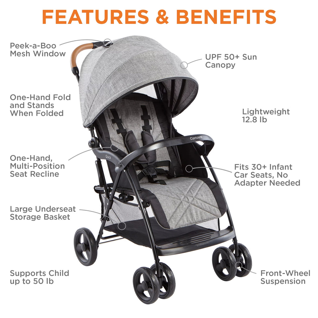 Lightweight Compact Travel Stroller Gray I587