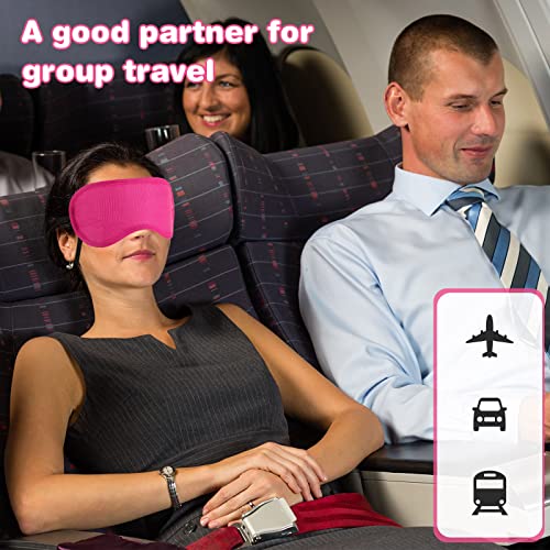 100 Pieces Pink Silk Sleep Eye Mask with Adjustable Elastic Strap D299
