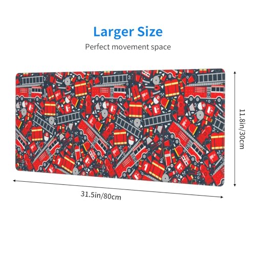 Large Gaming Mouse Pad 31.5 x 11.8in Desk Keyboard Pad with Non-Slip Rubber Base Stitched Edges K86272
