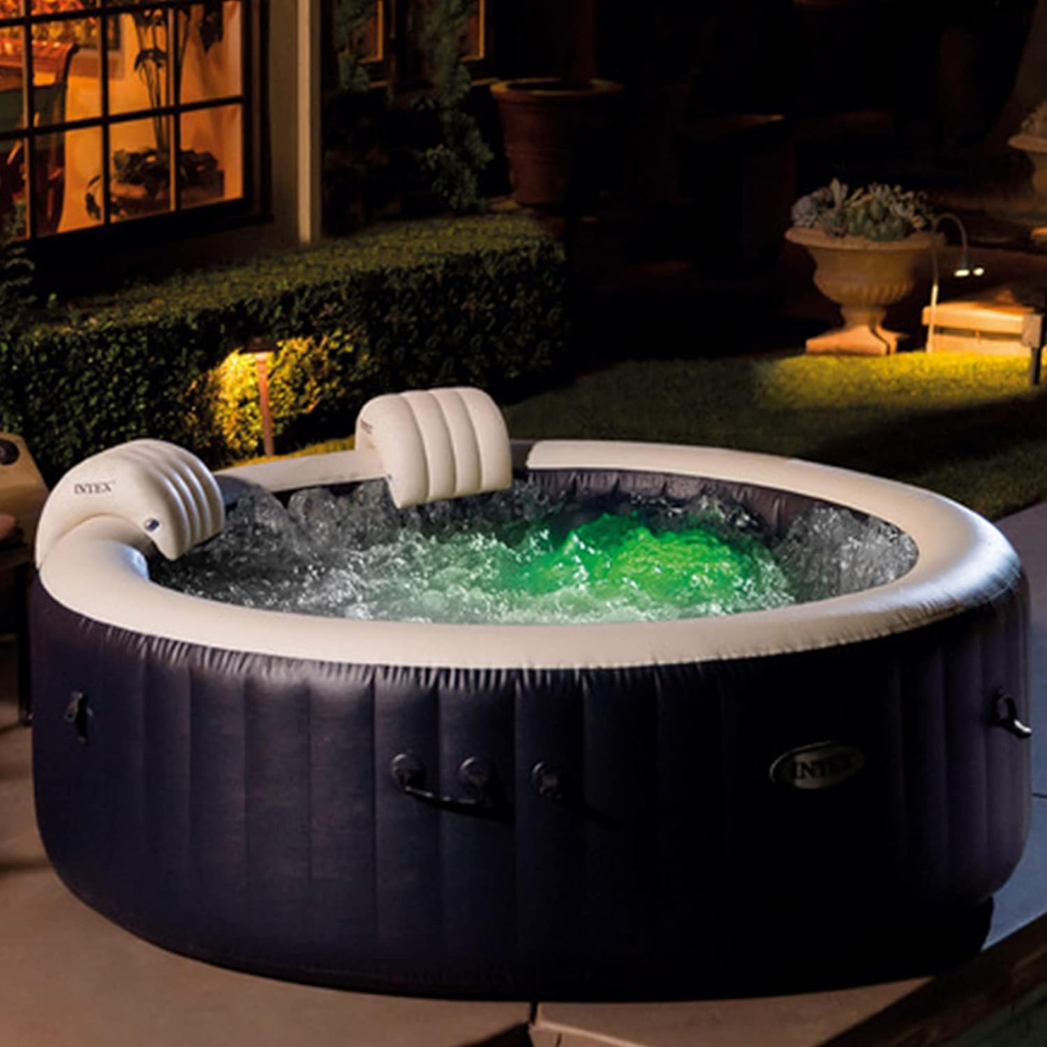 Portable Inflatable Hot Tub, 85" x 28" with Set of 2 Seats N45106