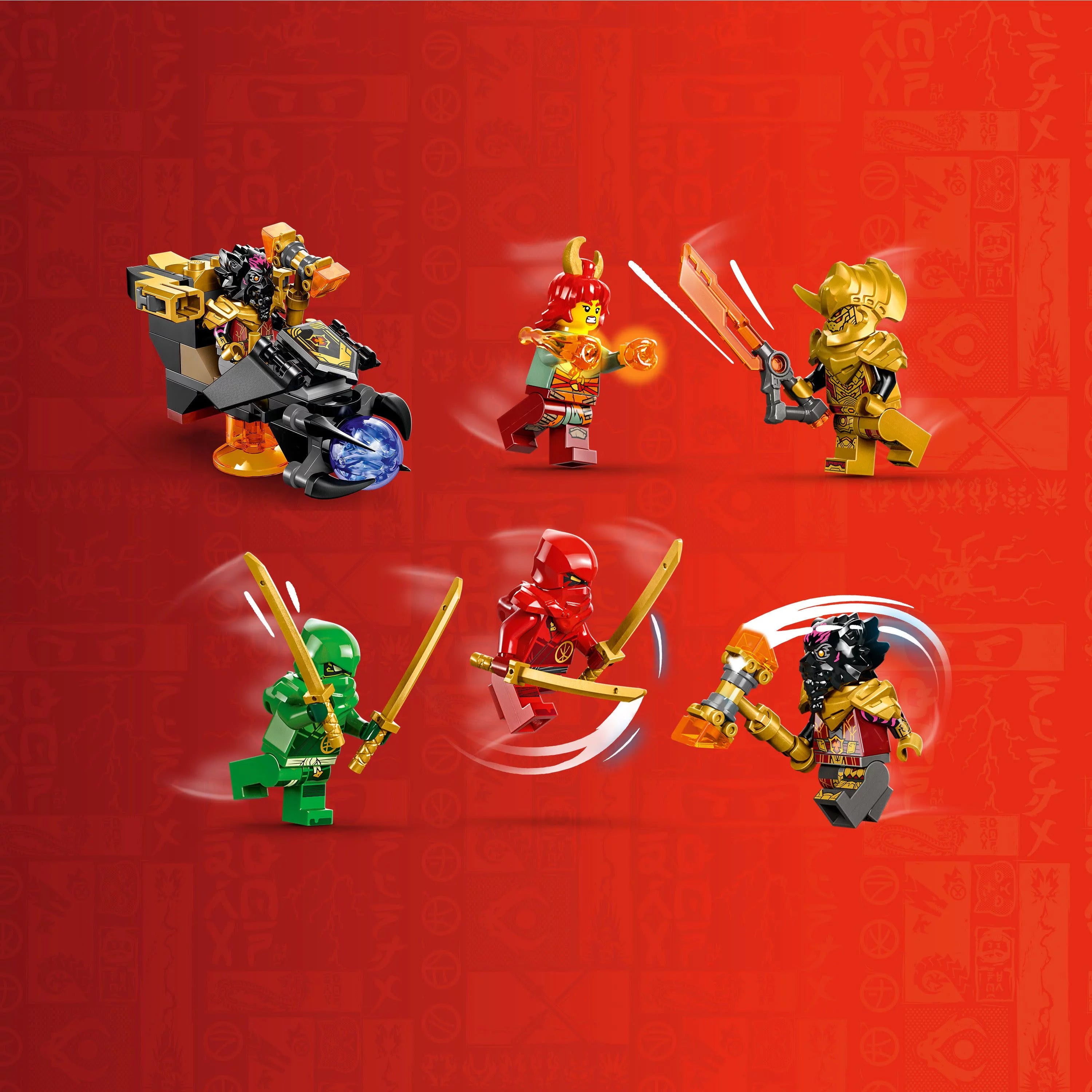 Lava Dragon Building Toy Set with Hovercraft and 5 Minifigures S148