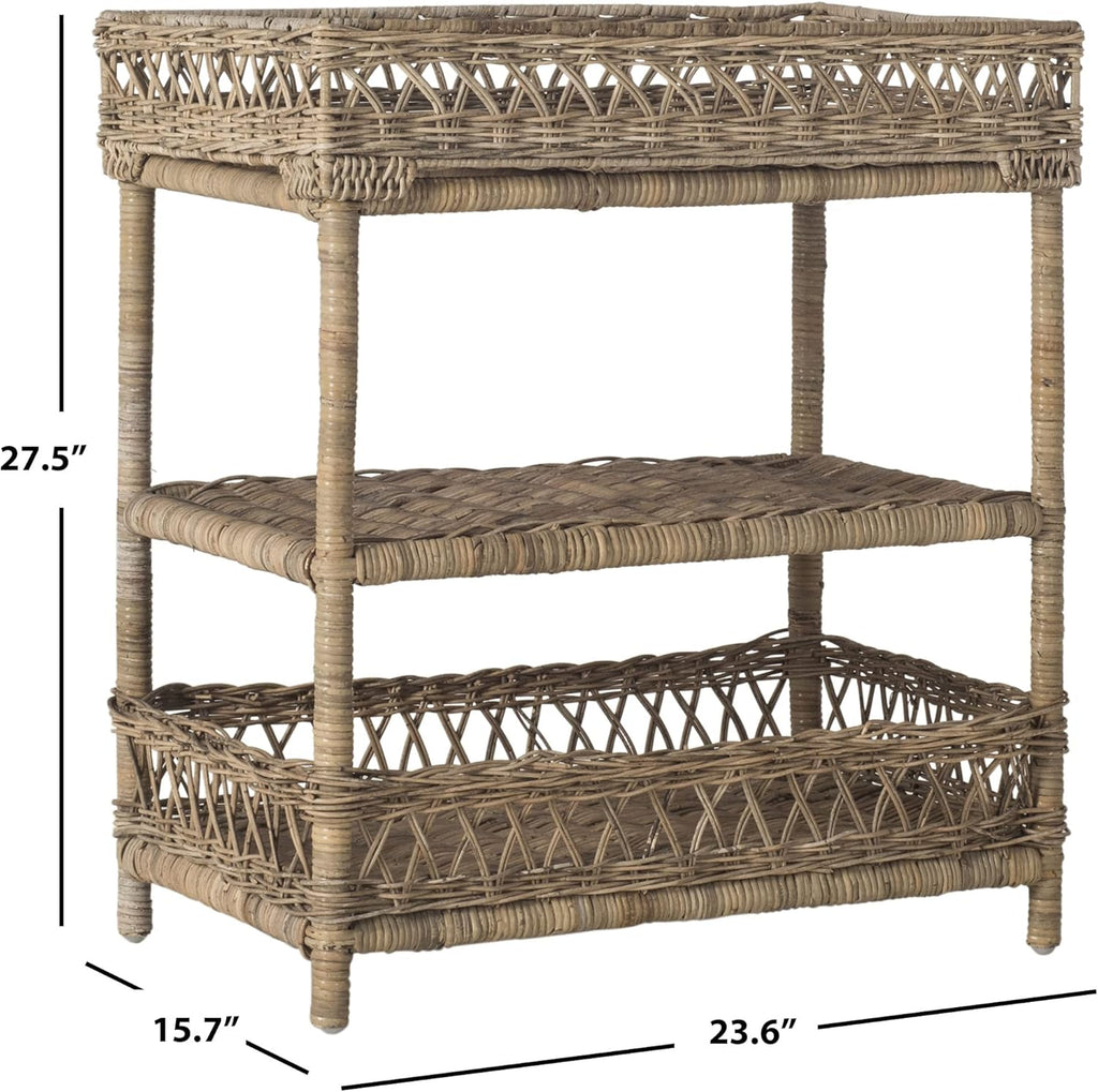 Natural Wicker 3 Tier Accent Table H636302