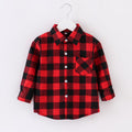 Boys Plaid Flannel Long Sleeve Button Down Coat V19283