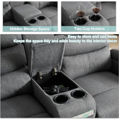 Brown 2 Seater Manual Recliner Loveseat Sofa W553