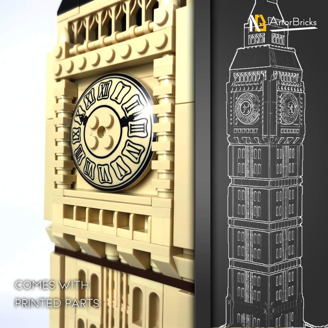 Architectural Big Ben Building Set (1666 pieces) M522
