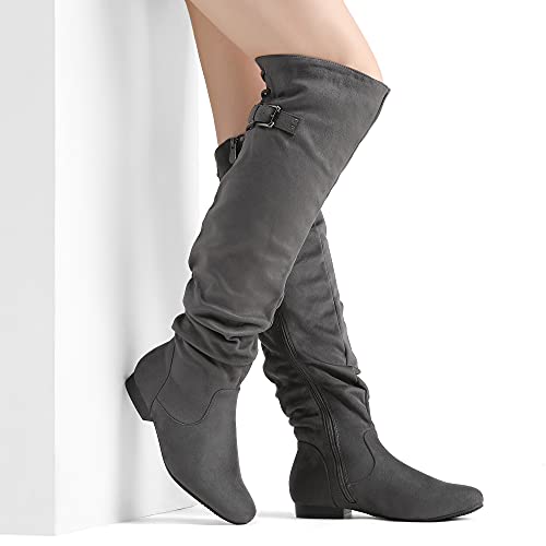 Women's Suede Over The Knee Thigh High Winter Boots X76164