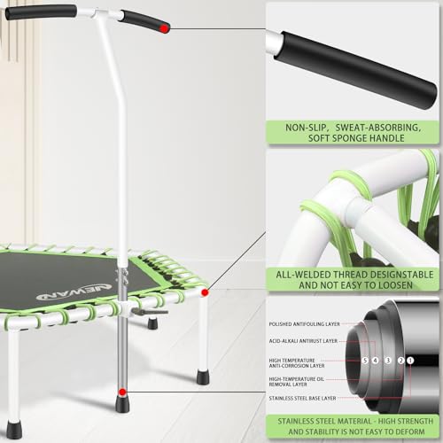 Fitness Trampoline with Adjustable Handle Bar, Max Limit 330 lbs X485683