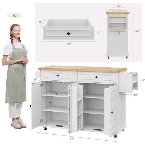 Mobile Kitchen Island with Storage H22240