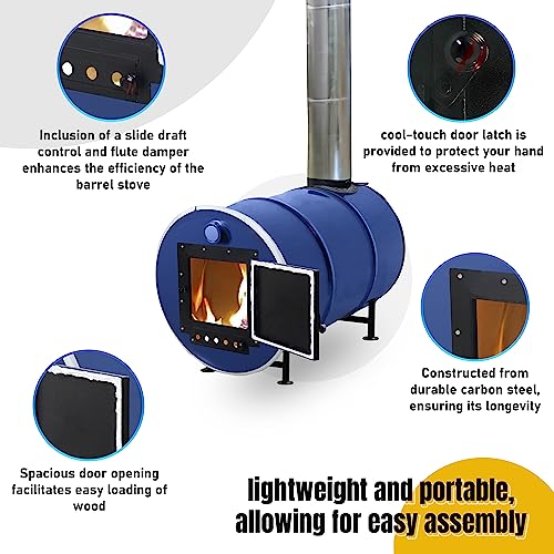 Double Barrel Stove Adapter Kit for 30 to 55 Gallon Drums D862