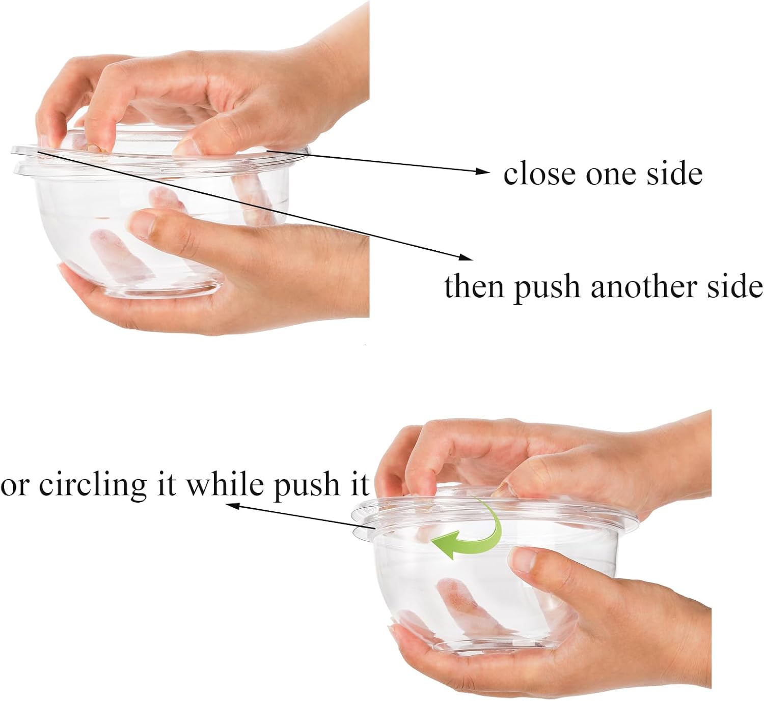 50 Pack 16oz Plastic Salad Bowls with Lids Clear Disposable Containers Q184786