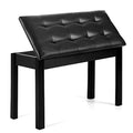 White Wooden Piano Bench with Storage and Padded Cushion H87382