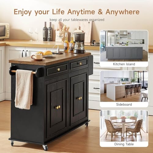 Mobile Kitchen Island with Storage H22240