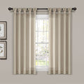 Burlap Knotted Tab-Top Window Curtain Panel Pair, 45"W x 84"L, Light Linen Q144