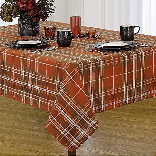 70 Inch Round 100% Cotton Plaid Tablecloth W23065