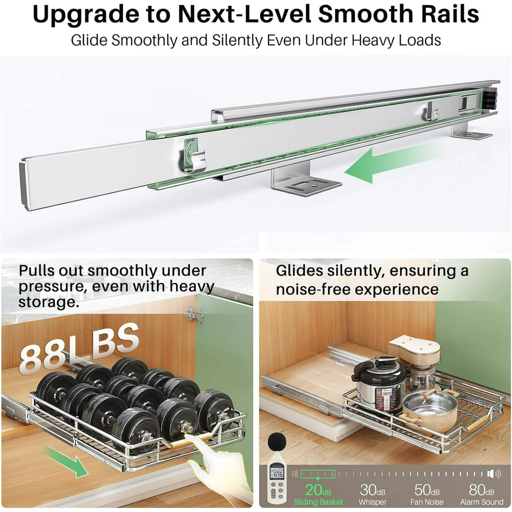 Heavy Duty Slide out Drawers for Kitchen Cabinet Organizer (15W X 21D) Z9120