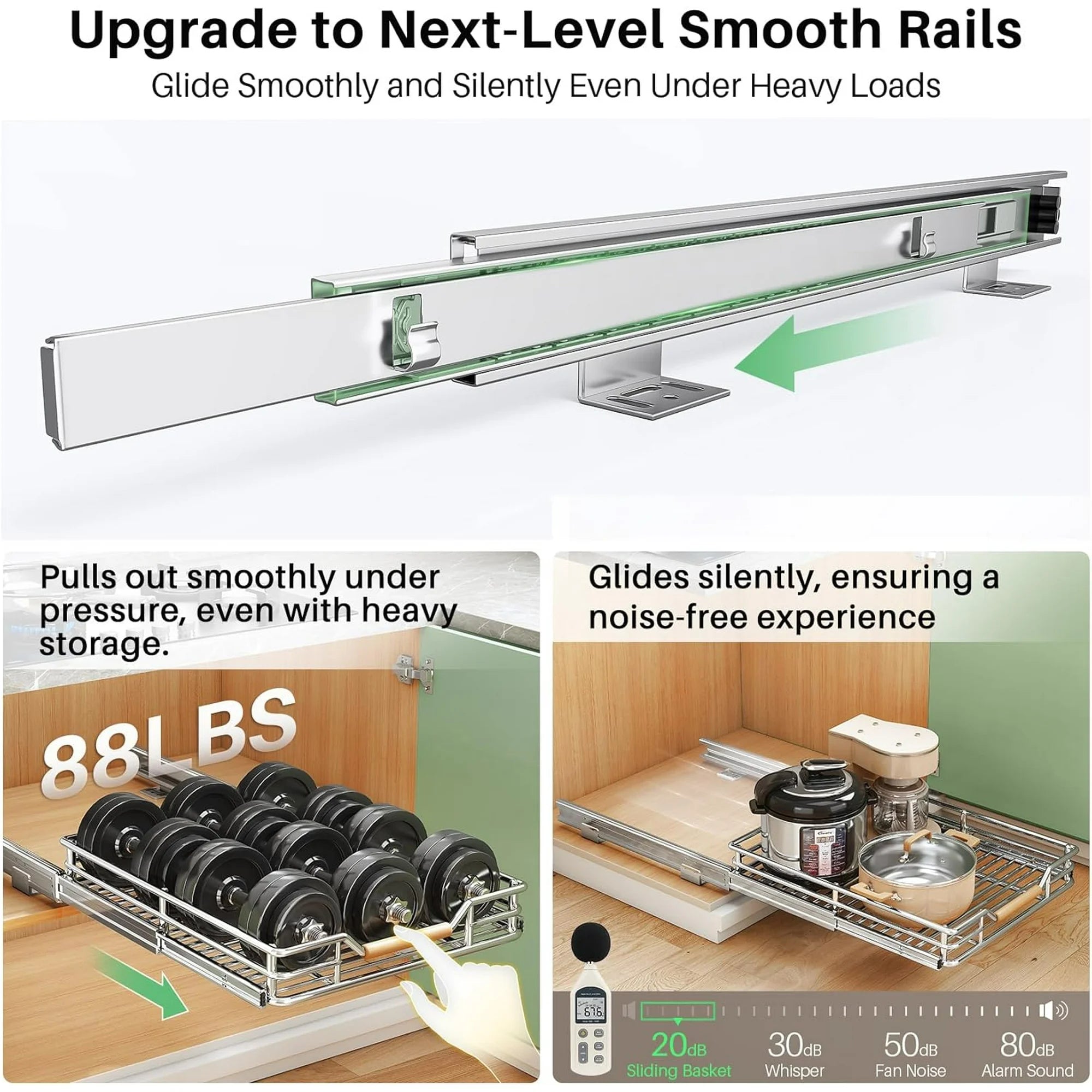 Heavy Duty Slide out Drawers for Kitchen Cabinet Organizer (15W X 21D) Z9120